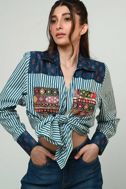 INDIGO ICON SHIRT - 66Aura