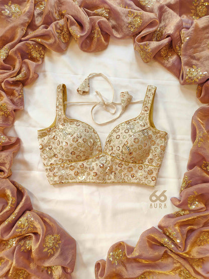 GLITZ AURA SAREE WITH GLAM AURA SLEEVELESS BLOUSE