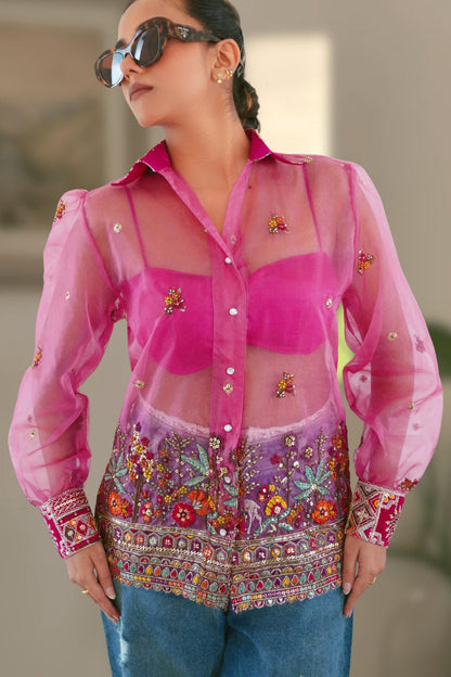 66aura Candy Carnival oversized shirt in vibrant colors, featuring bold graphic design and relaxed fit.