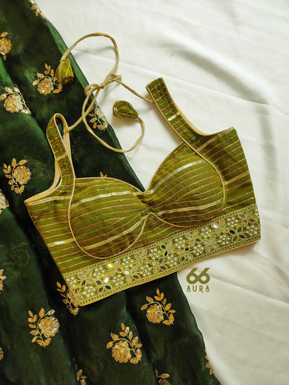 OLIVE AURA SLEEVELESS BLOUSE