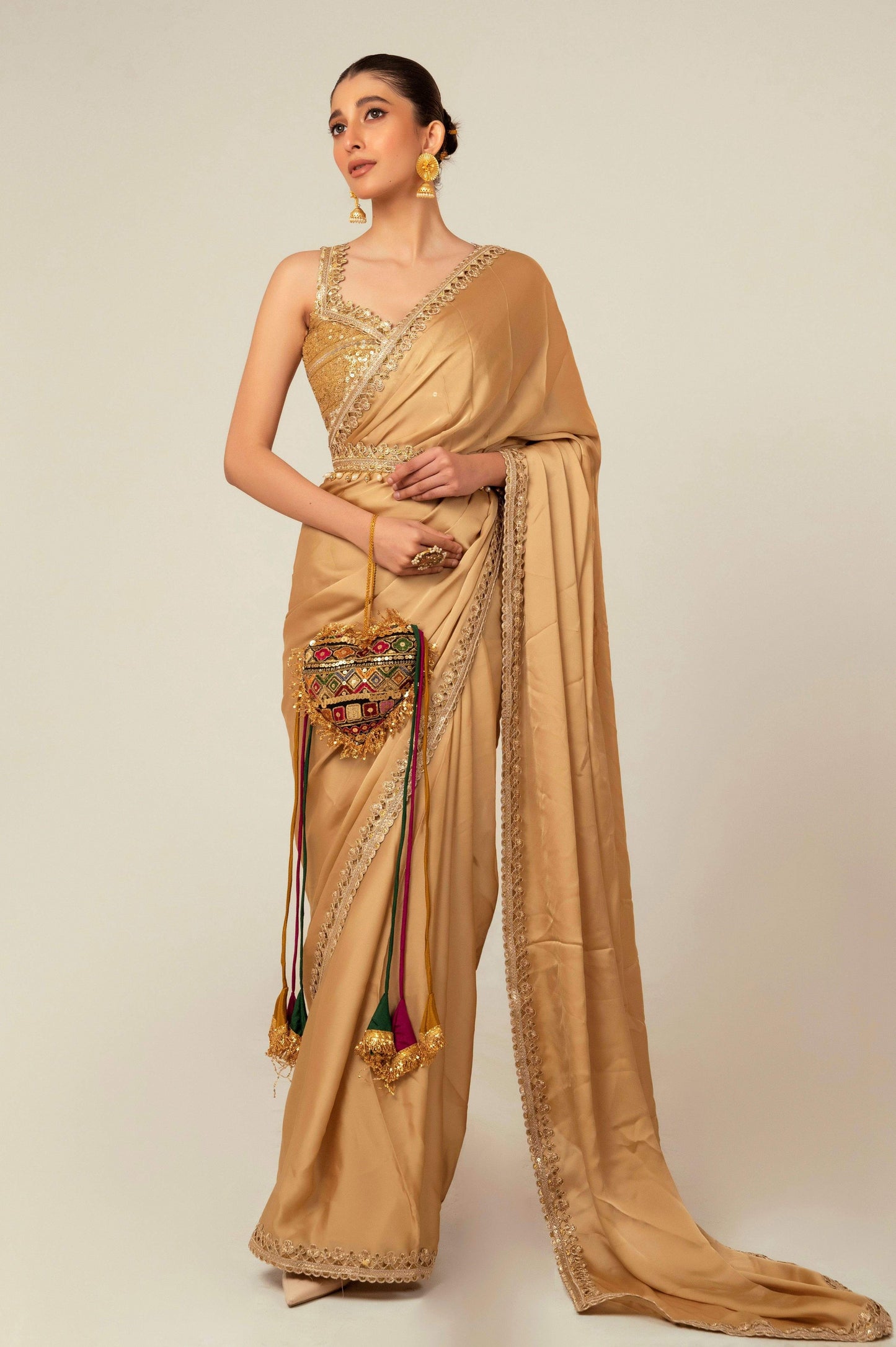 SEQUIN SPARK SAREE WITH LIME LIGHT BLOUSE - 66Aura