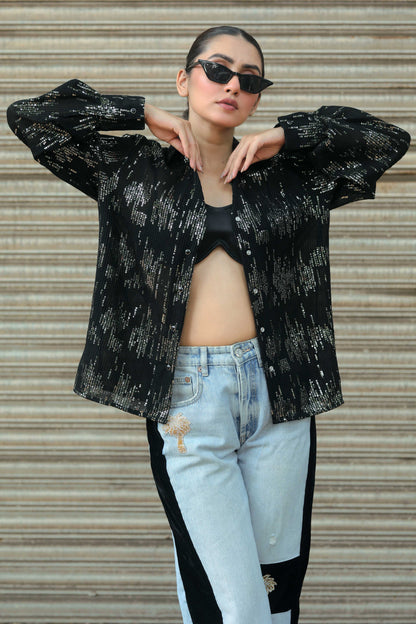 VILLAIN ENERGY shirt by 66aura featuring a bold graphic design on a black casual t-shirt.