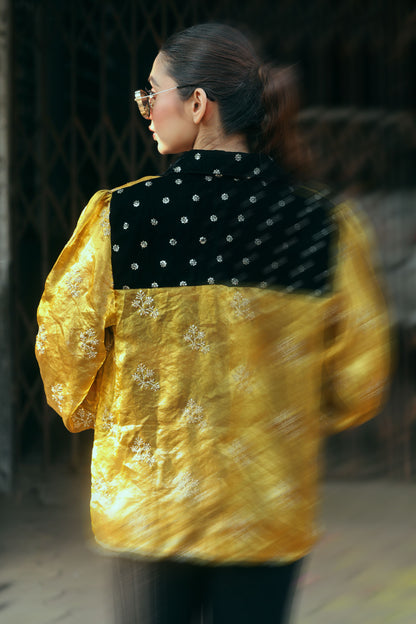 Black LEVEL UP shirt by 66aura featuring a modern graphic design, displayed flat on a white background.