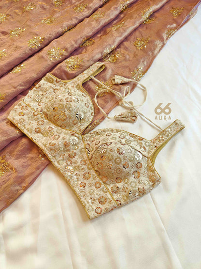 GLITZ AURA SAREE WITH GLAM AURA SLEEVELESS BLOUSE