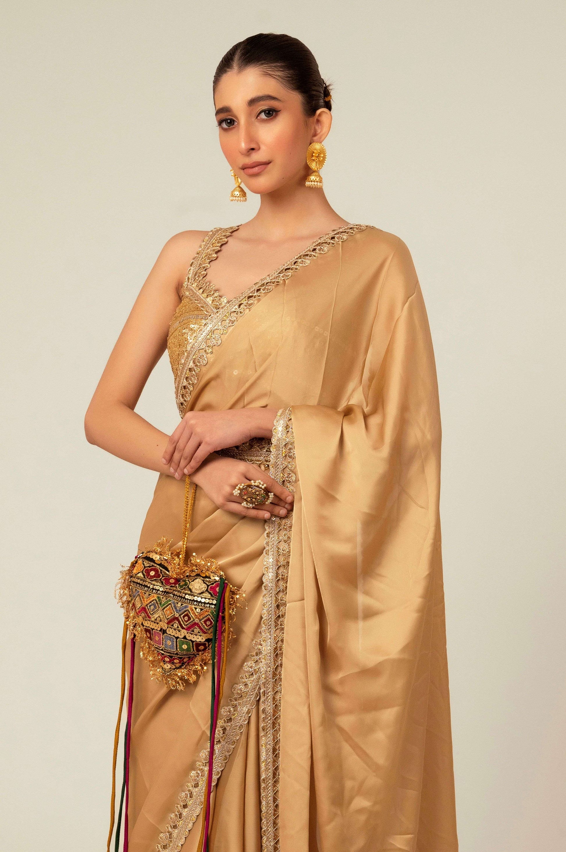 SEQUIN SPARK SAREE WITH LIME LIGHT BLOUSE - 66Aura
