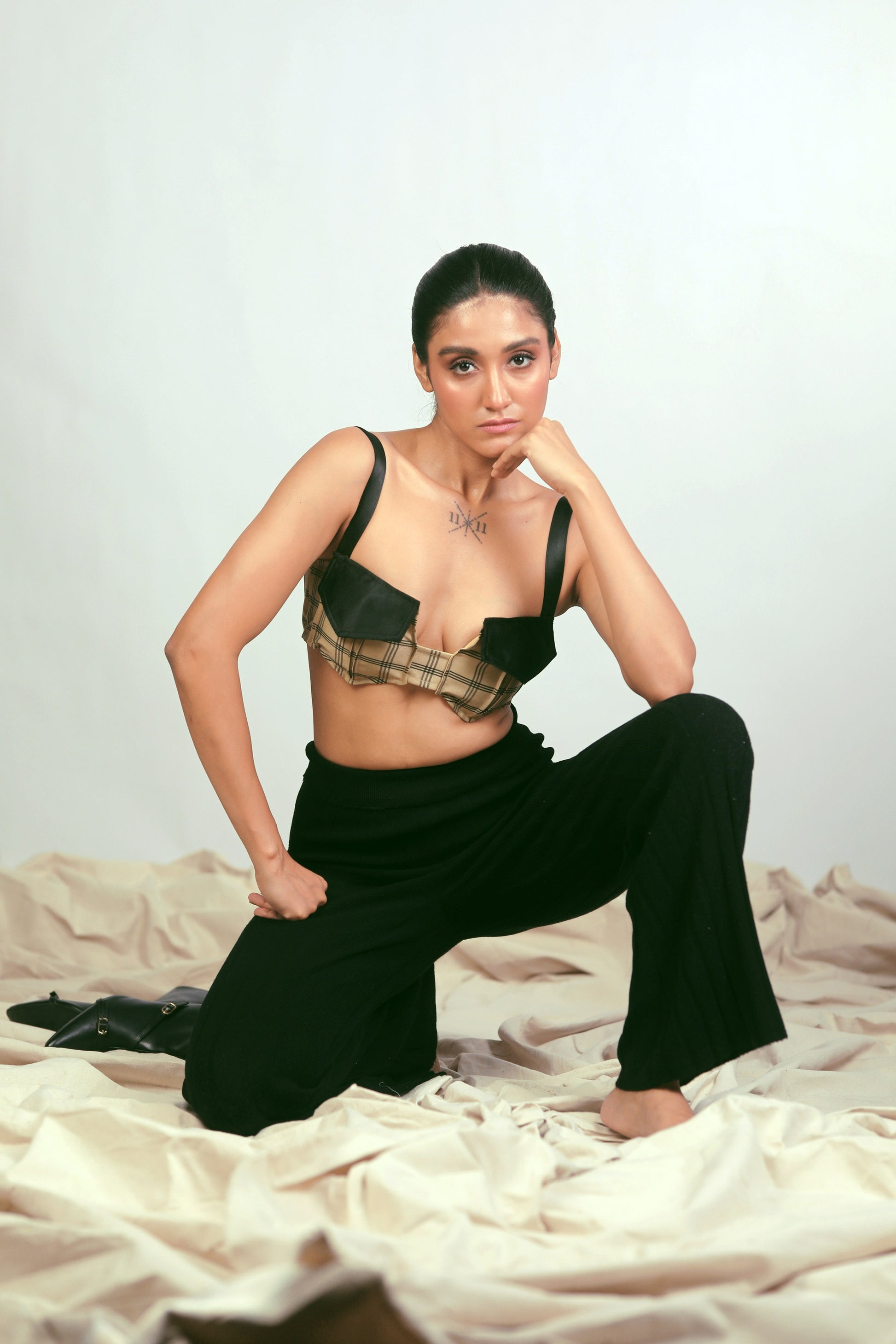 66aura Coffee Break Bralette featuring soft fabric, delicate straps, and a comfortable fit, perfect for casual wear and lounging.