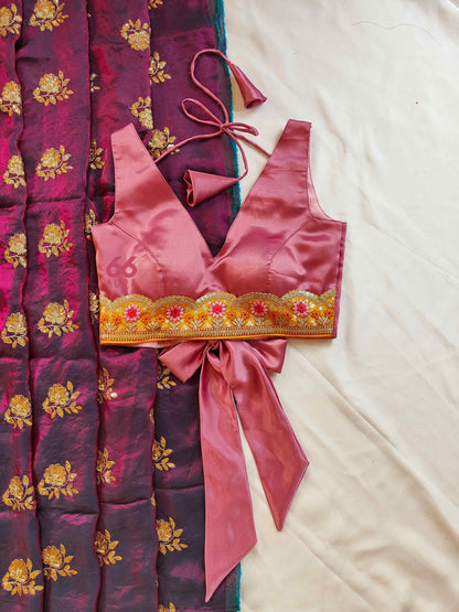 EMPRESS AURA SAREE WITH DARLING AURA SLEEVELESS BLOUSE