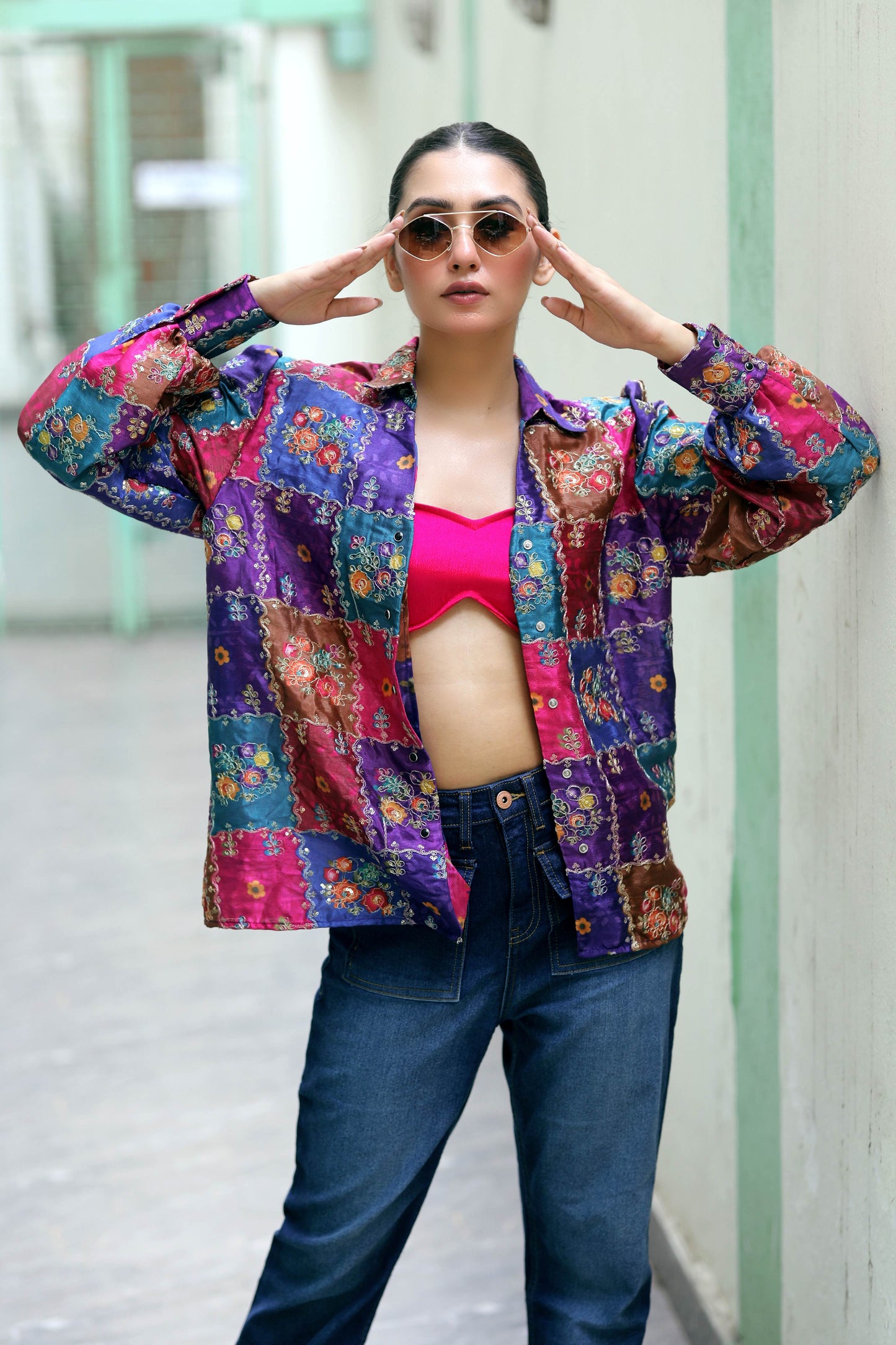 Delulu drip shirt from 66aura featuring a stylish, colorful drip design on a casual long-sleeve shirt.