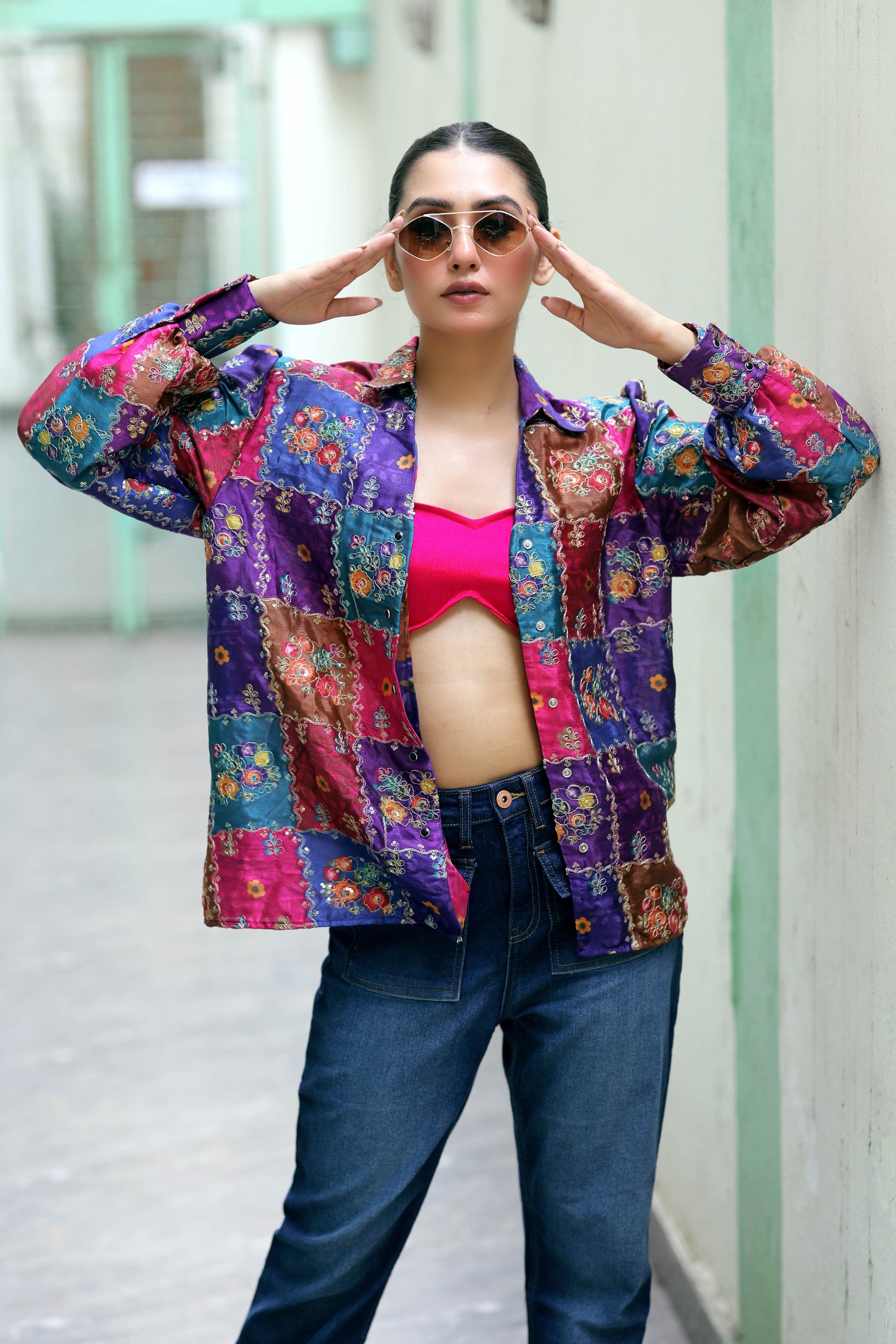 Delulu drip shirt from 66aura featuring a stylish, colorful drip design on a casual long-sleeve shirt.