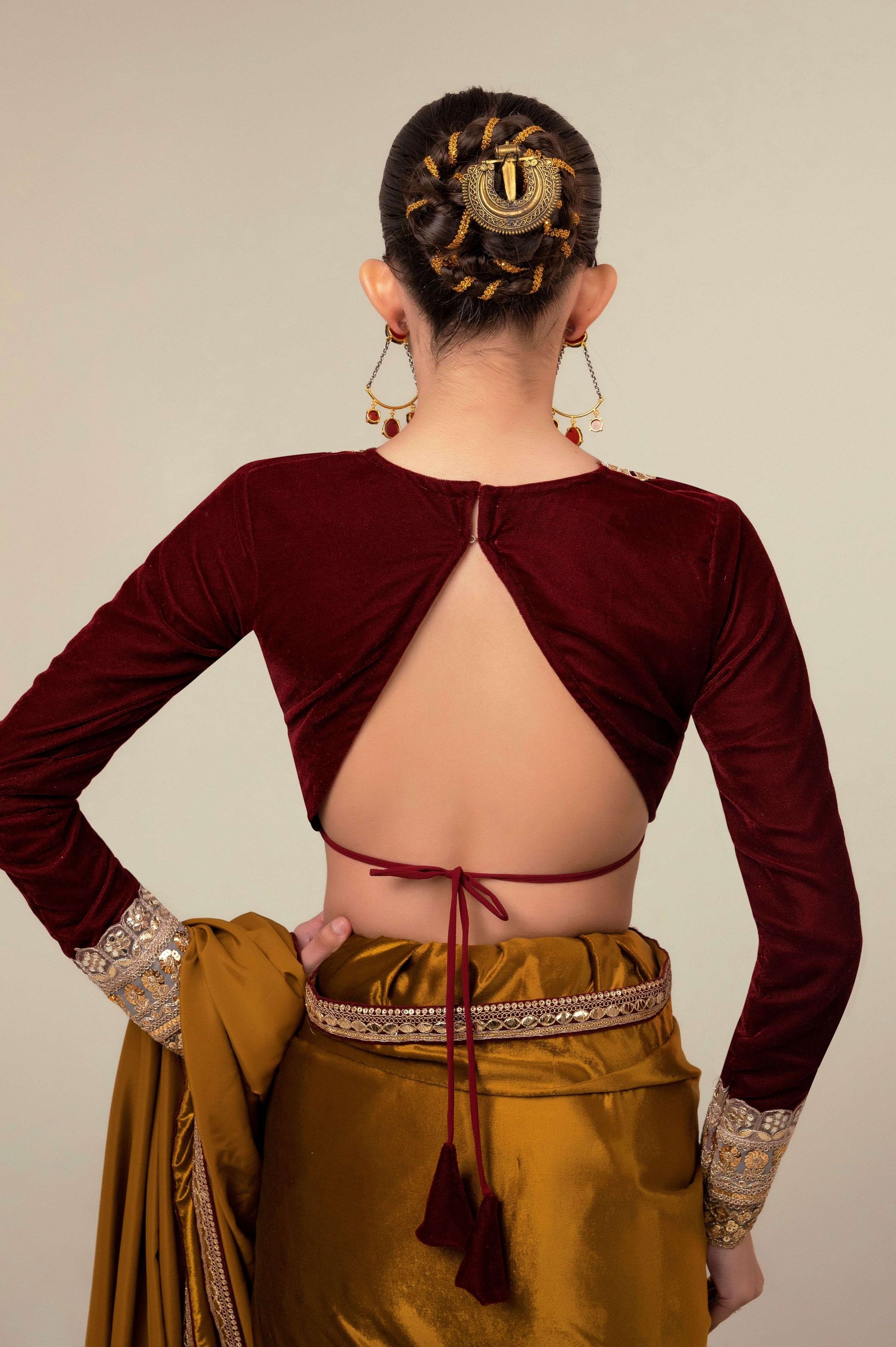 OXBLOOD EDGE BLOUSE - 66Aura