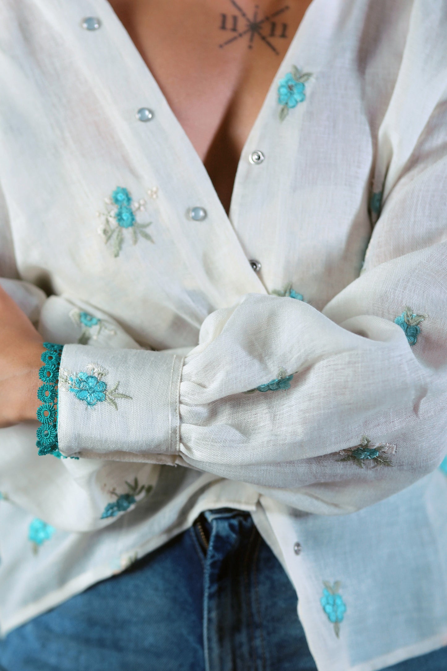 Oversized Chill Charm shirt by 66aura in soft fabric, featuring relaxed fit and stylish design, displayed on a model.