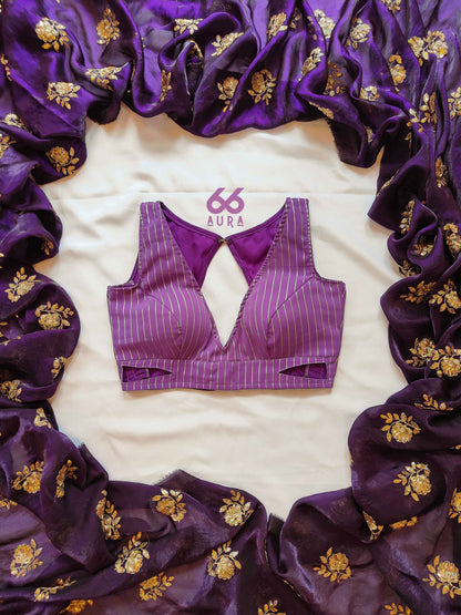 IMPERIAL AURA SAREE WITH WISTERIA  AURA SLEEVELESS BLOUSE