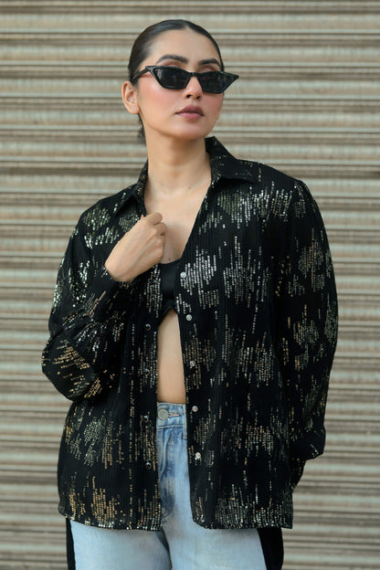 VILLAIN ENERGY shirt by 66aura featuring bold villain-themed graphic design on black fabric.