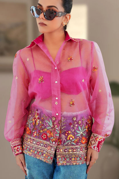 Oversized Candy Carnival shirt by 66aura featuring colorful, playful candy print on a relaxed fit fabric.