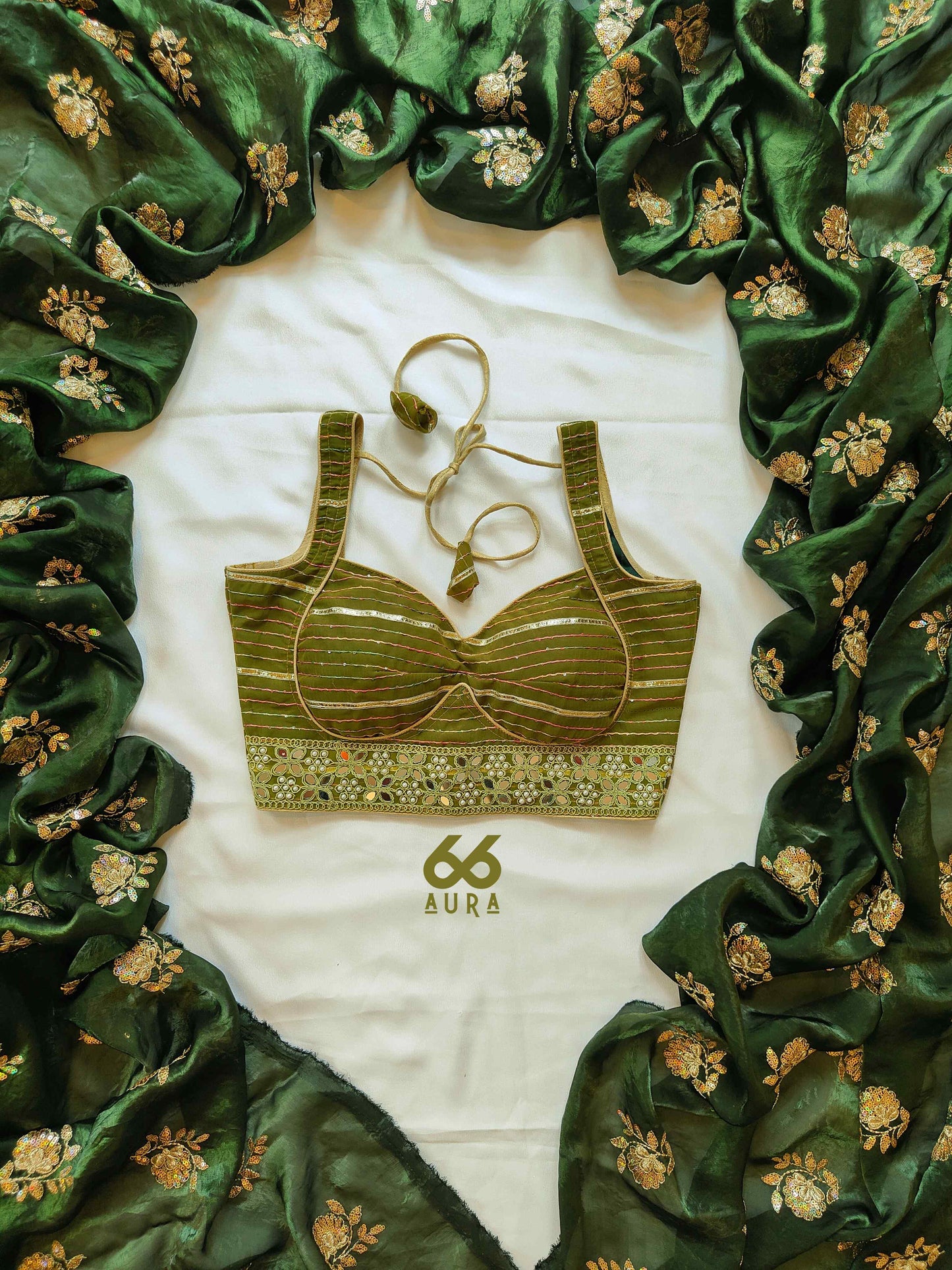 OLIVE AURA SLEEVELESS BLOUSE