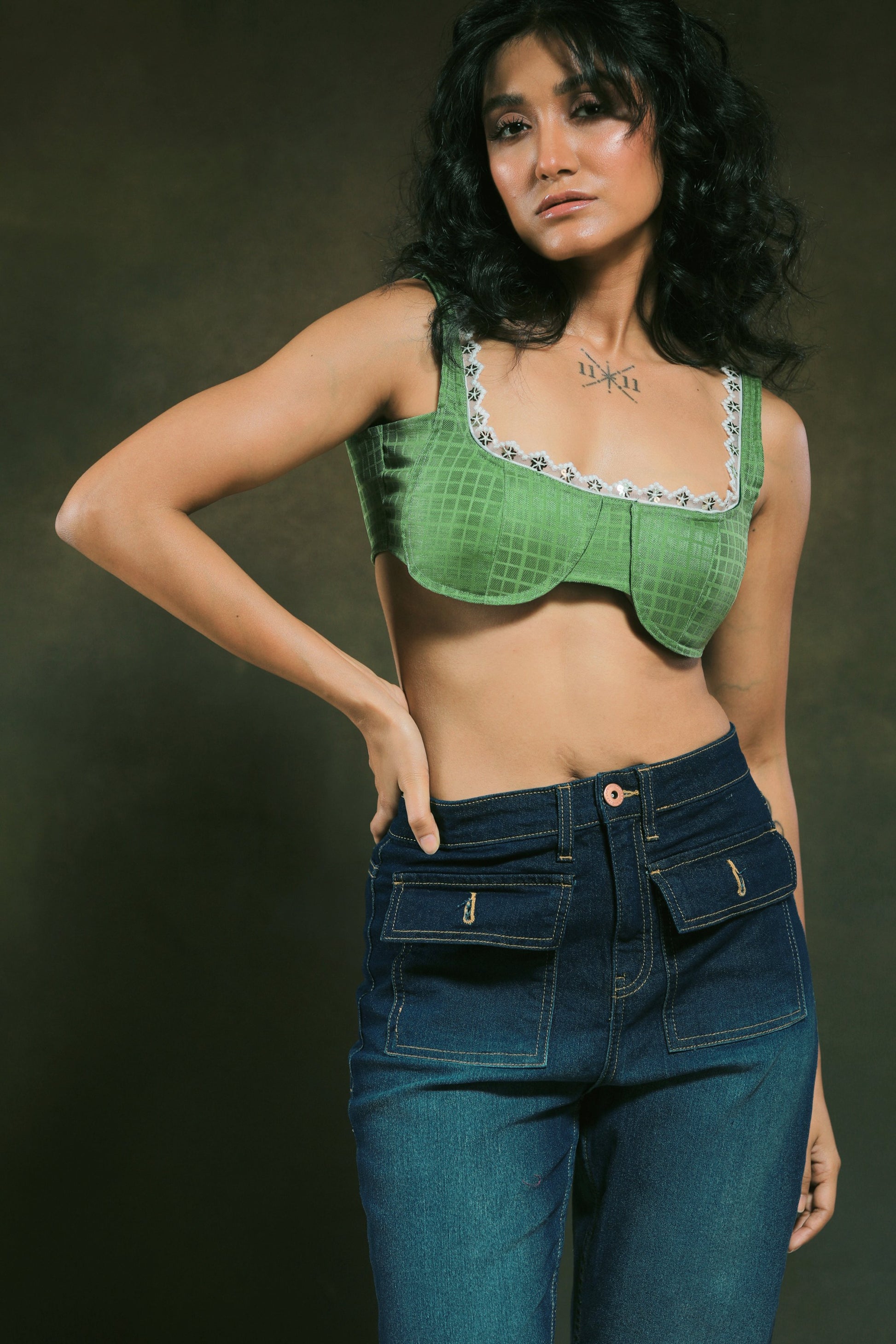 Yellow weekend wrap bralette by 66aura with adjustable straps and soft fabric, displayed on a white background.