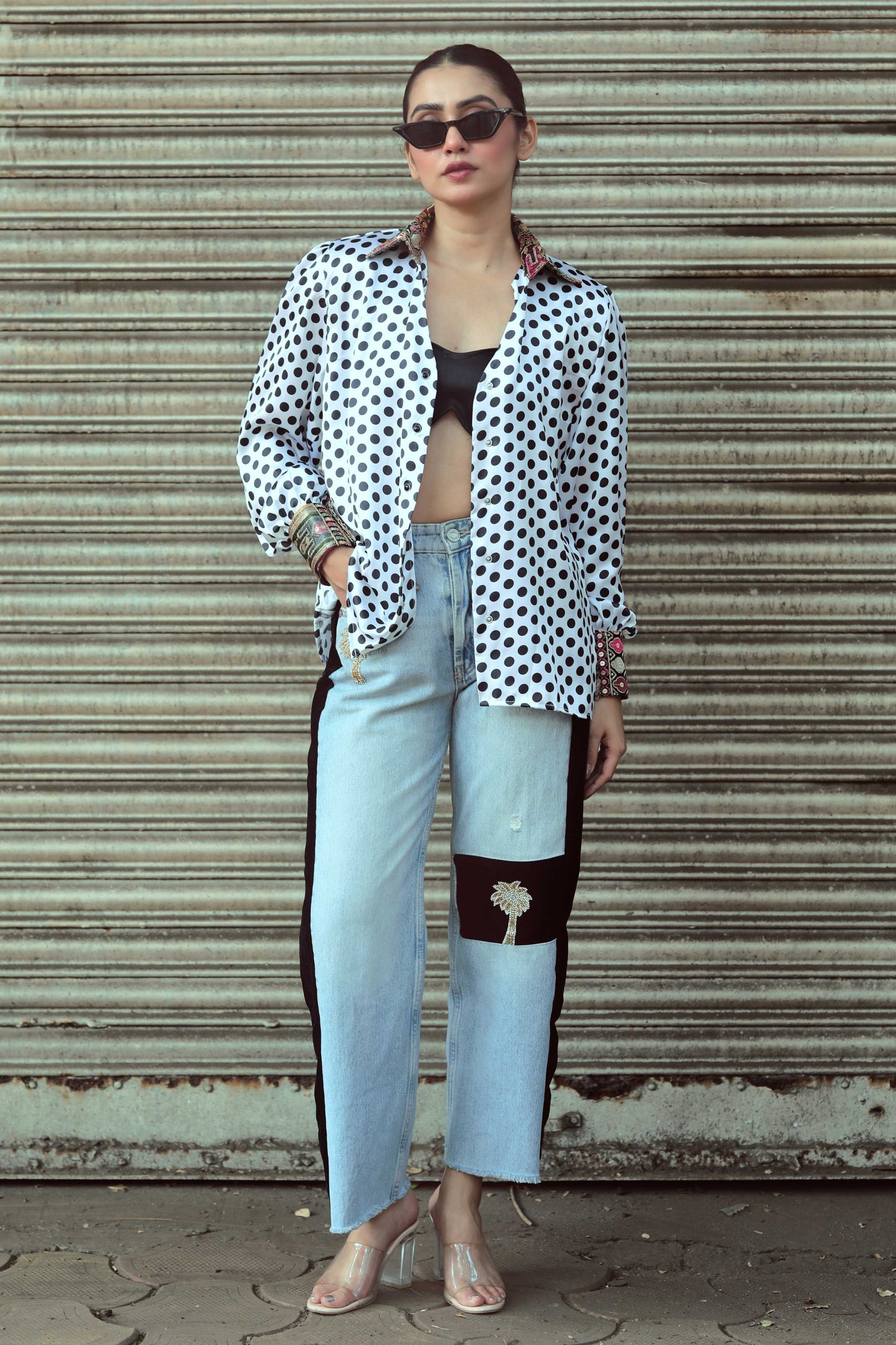 Black Plot Twist shirt by 66aura featuring a graphic design, casual fit, and comfortable fabric for everyday wear.