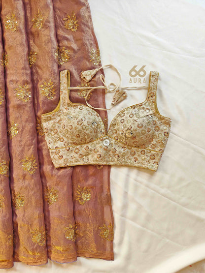 GLITZ AURA SAREE WITH GLAM AURA SLEEVELESS BLOUSE