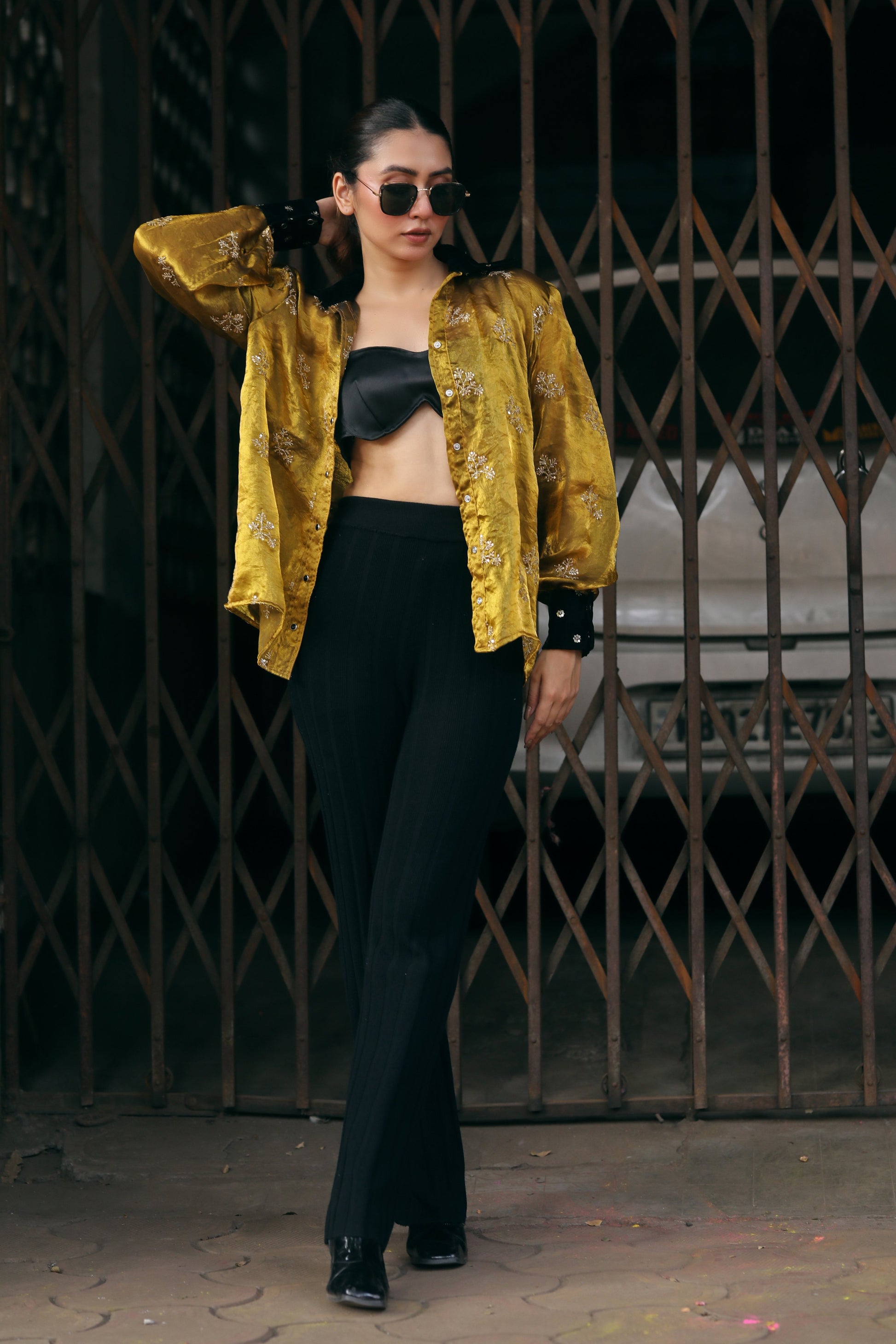 Black LEVEL UP shirt by 66aura featuring bold white lettering on the front, casual fit, and round neckline.