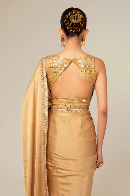 SEQUIN SPARK SAREE WITH LIME LIGHT BLOUSE - 66Aura