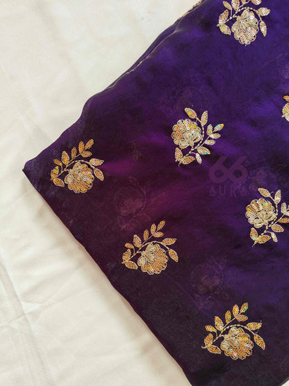 IMPERIAL AURA SAREE WITH WISTERIA  AURA SLEEVELESS BLOUSE