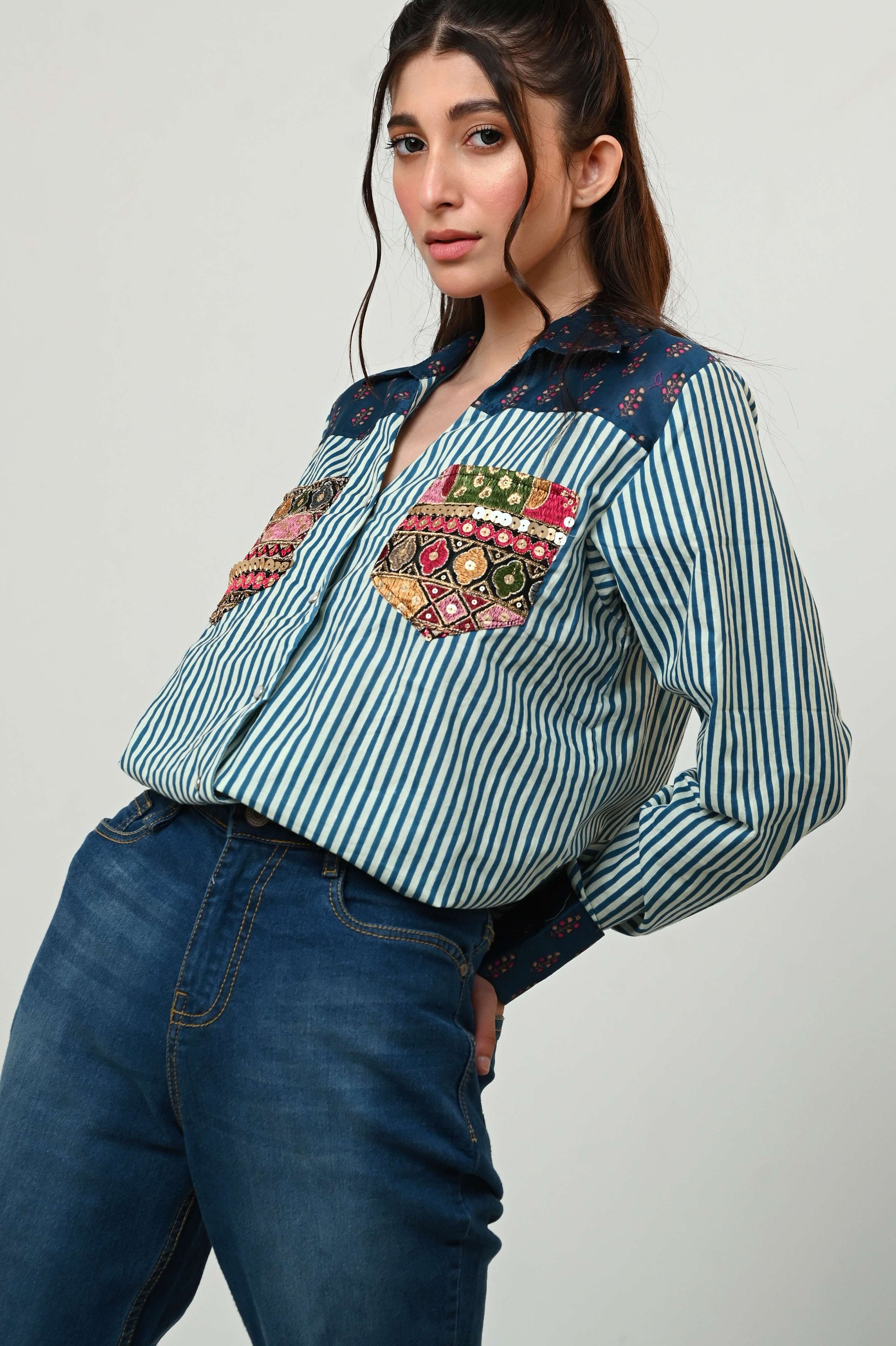 INDIGO ICON SHIRT - 66Aura