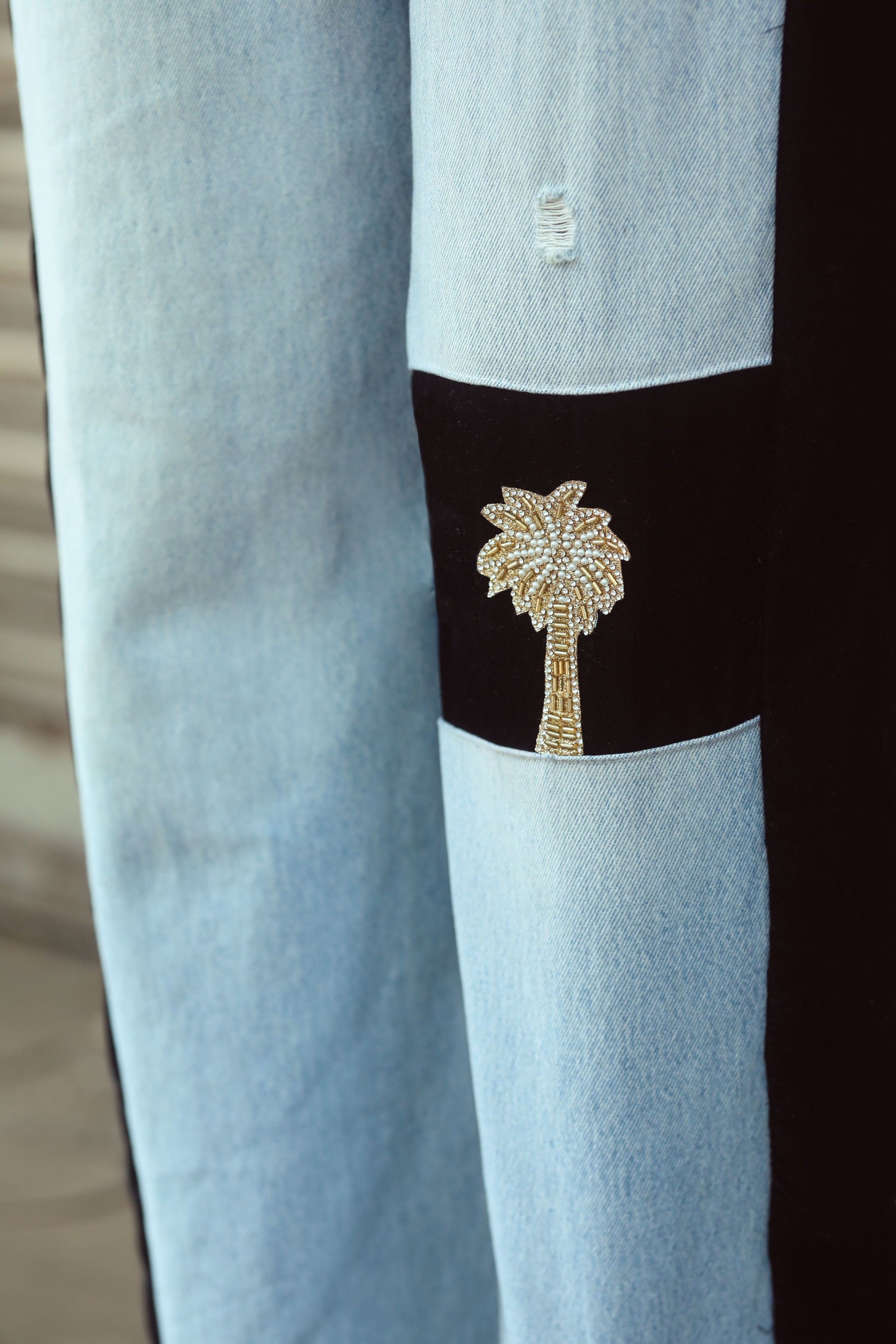 Pair of stylish BOSS BABE jeans by 66aura, featuring classic denim with a modern fit and trendy design details.