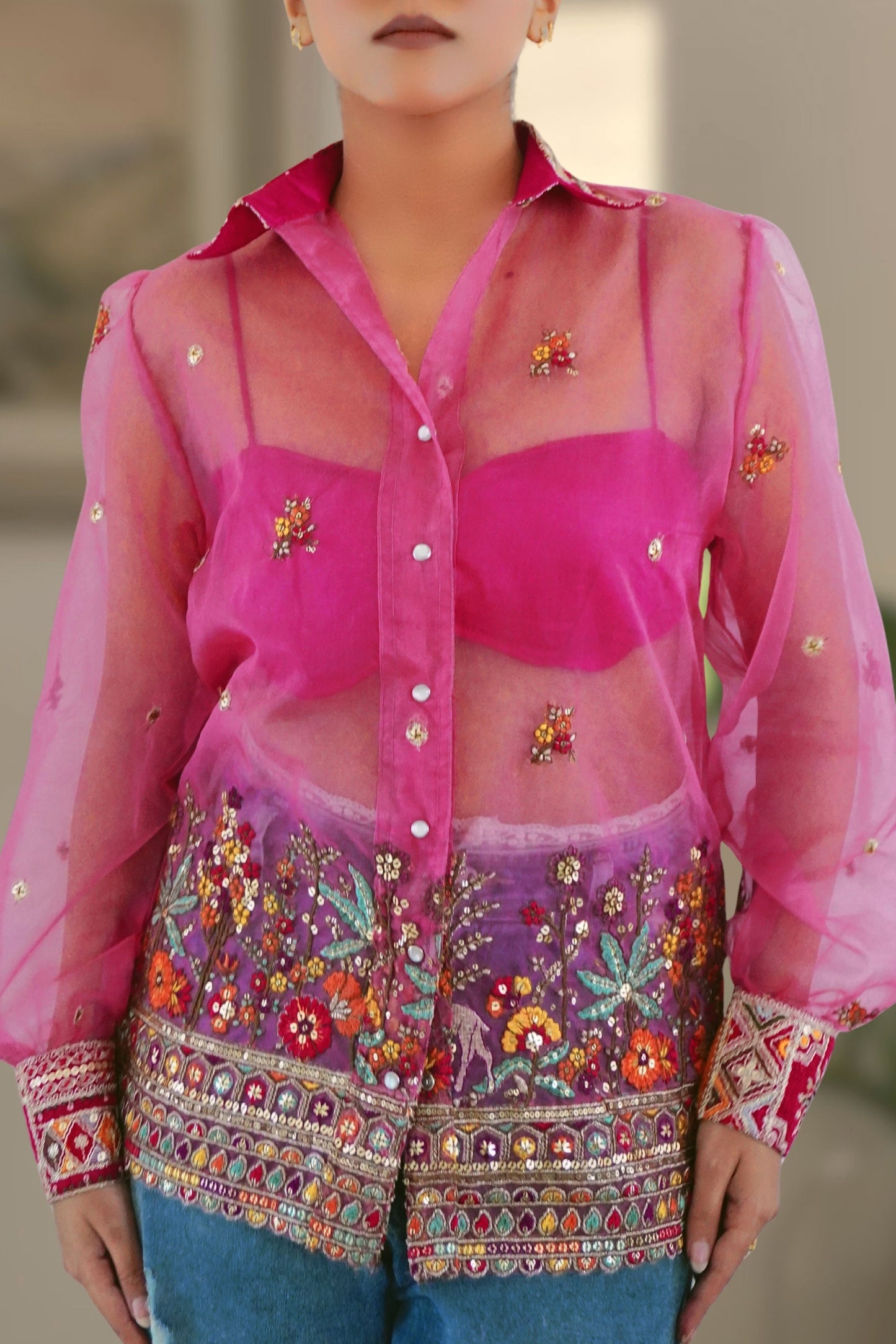 Oversized Candy Carnival shirt by 66aura featuring colorful, playful candy-themed design and relaxed fit on a model.