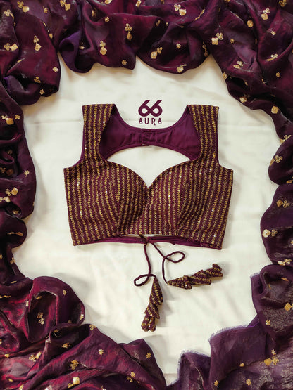 CELEBRATION AURA SAREE WITH MULBERRY AURA SLEEVELESS BLOUSE