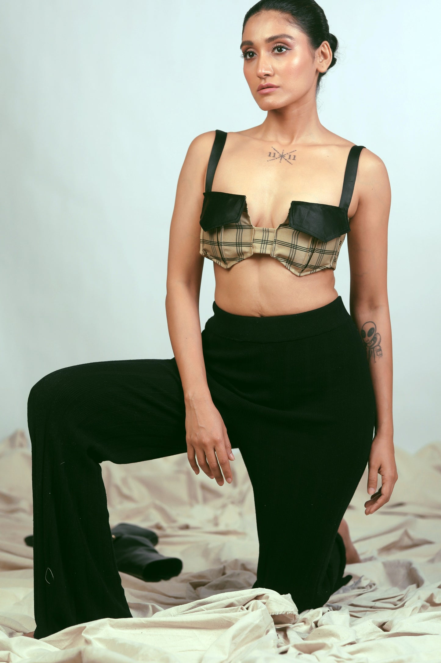 66aura Coffee Break Bralette featuring soft fabric, delicate straps, and a comfortable fit, perfect for casual and lounge wear.