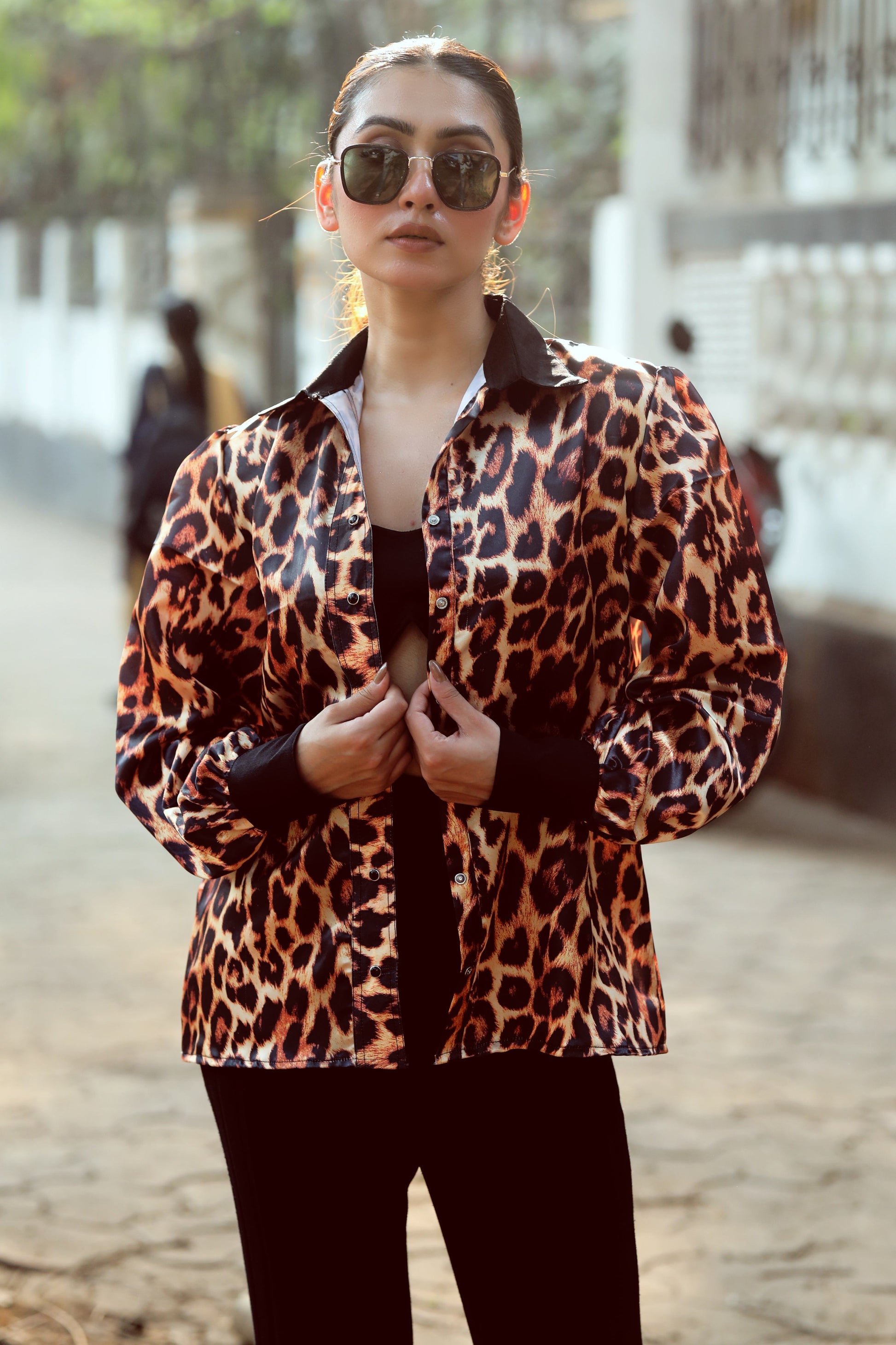 Light blue BOSS MOVE shirt by 66aura with a classic collar and button-front design, displayed flat on a white background.