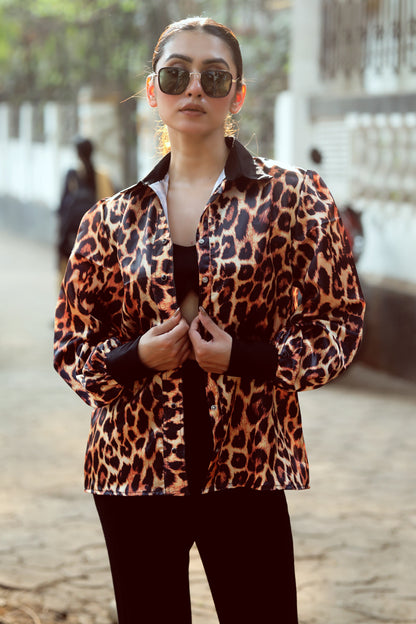 Light blue BOSS MOVE shirt by 66aura with a classic collar and button-front design, displayed flat on a white background.