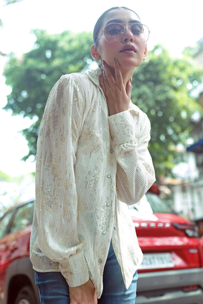 Black Drama Queen shirt by 66aura featuring bold lettering and a relaxed fit on a model.