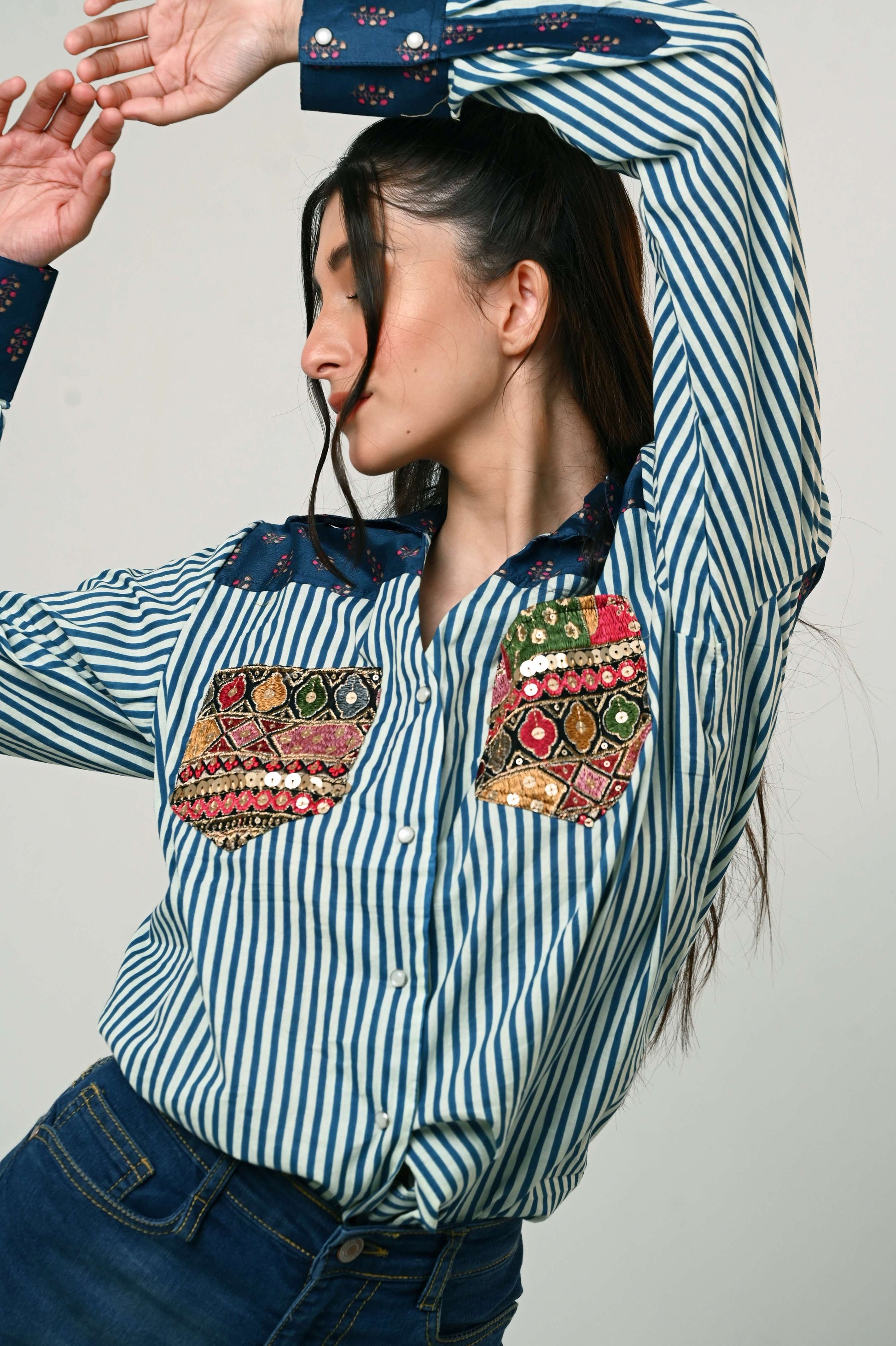 INDIGO ICON SHIRT - 66Aura