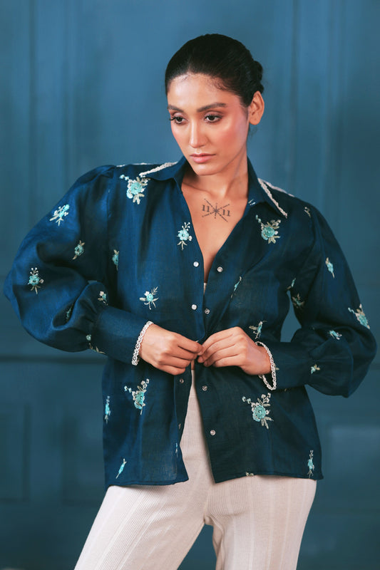 NAVY NEXUS OVERSIZED SHIRT
