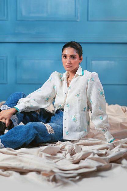 Oversized Chill Charm shirt by 66aura featuring a relaxed fit, soft fabric, and stylish design in neutral tones.