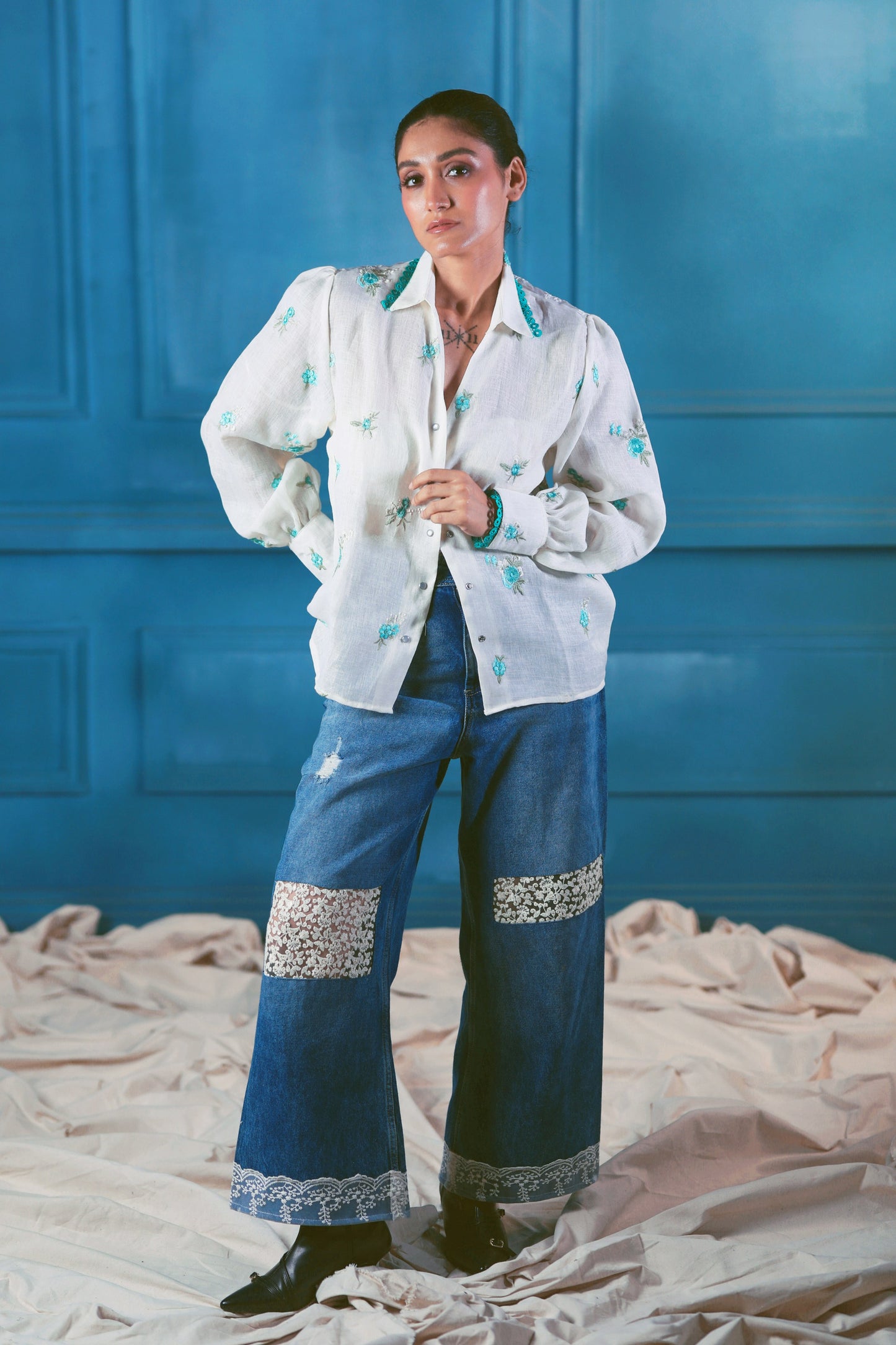 Oversized Chill Charm shirt by 66aura featuring a relaxed fit and stylish design, shown in a casual, comfortable look.
